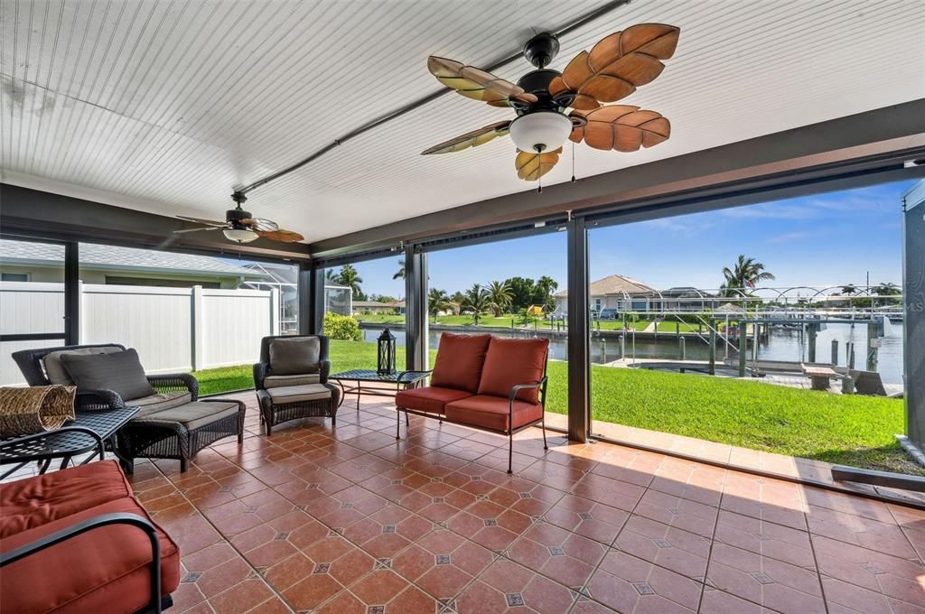Large Enclosed Patio with Hurricane Shades