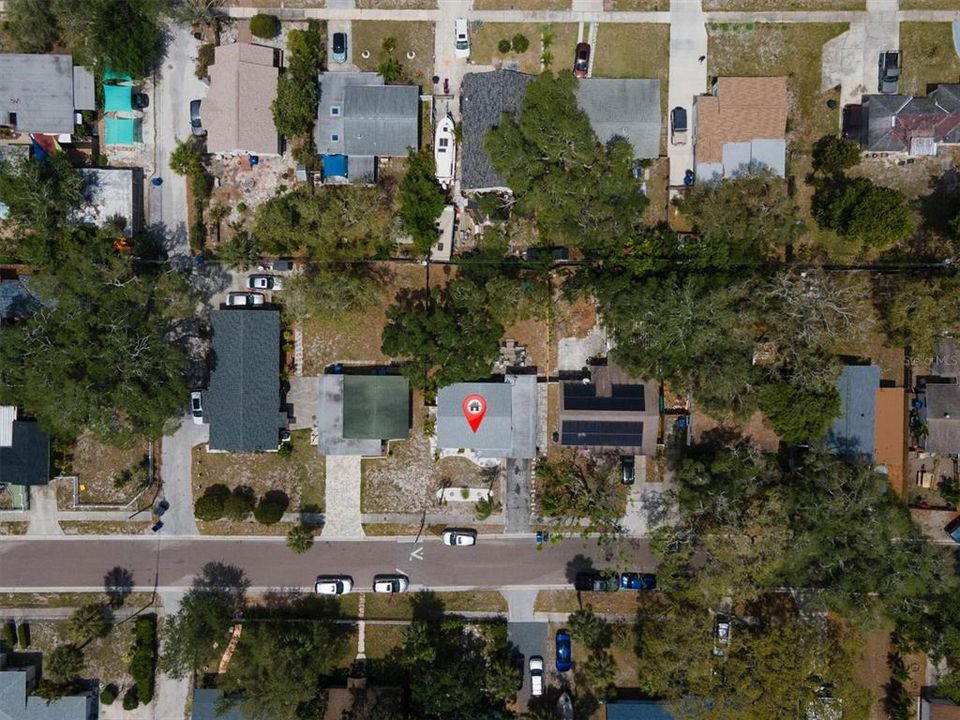 Here's your overhead view. Nice front yard and back yard!
