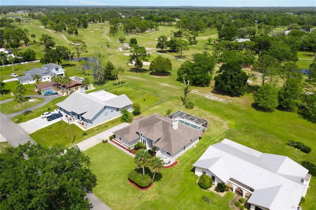 Aerial of Golf Course Behind Home