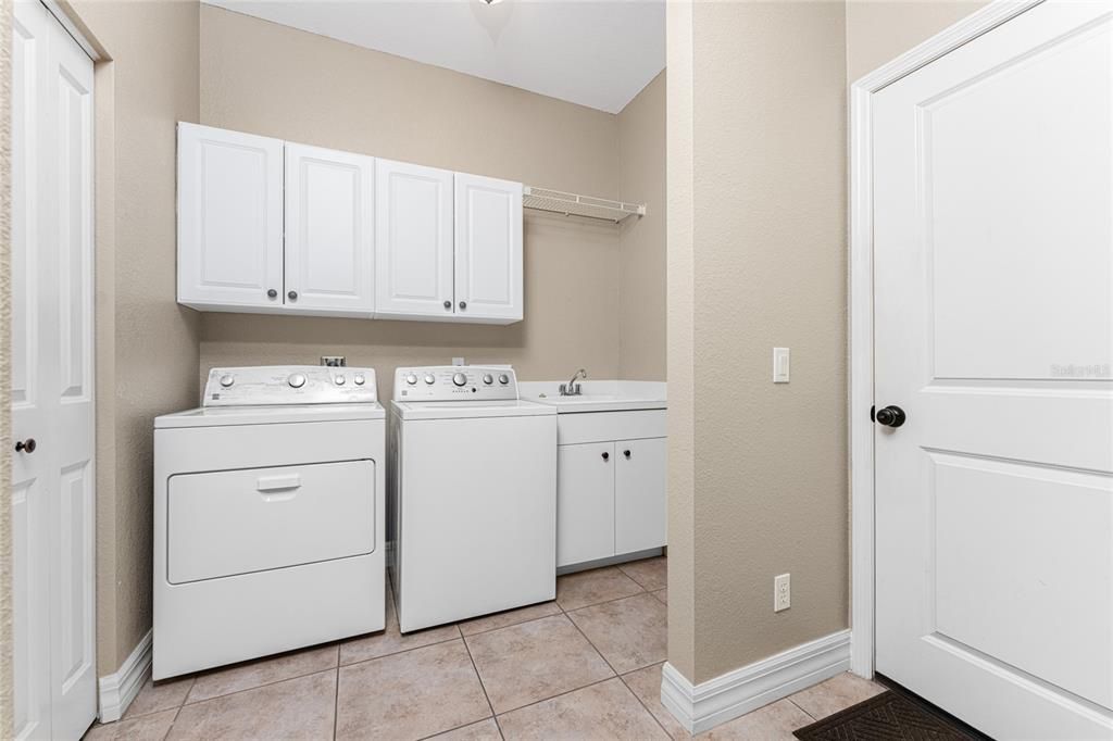 Extra storage above the washer and dryer!