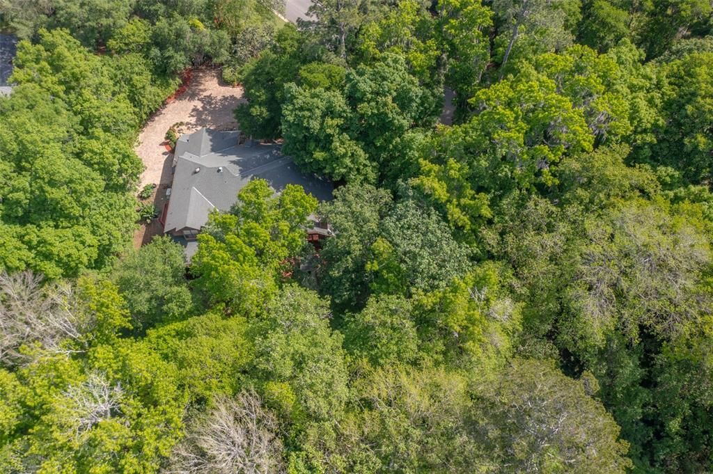 Aerial view of back of home