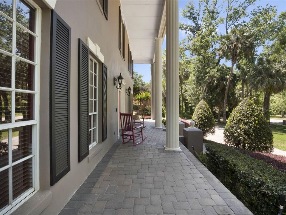 The inviting front porch is a great spot to relax.