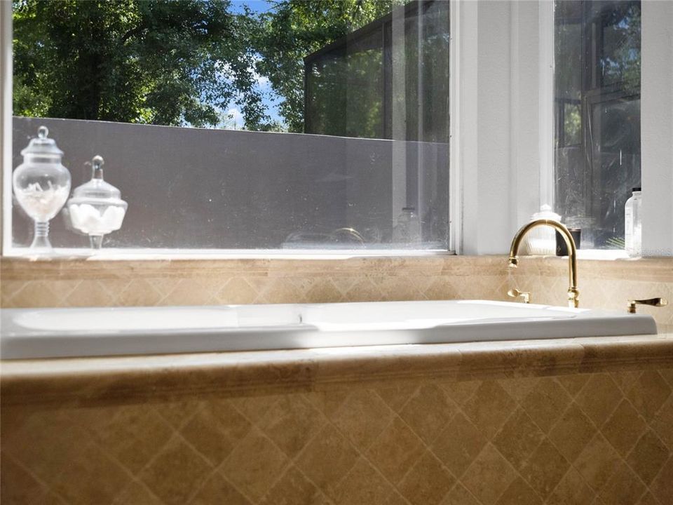 Relax at the end of the day in your luxurious soaking tub.