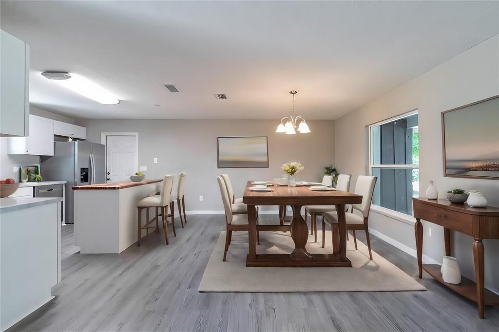 kitchen and Dining Room Virtually Staged