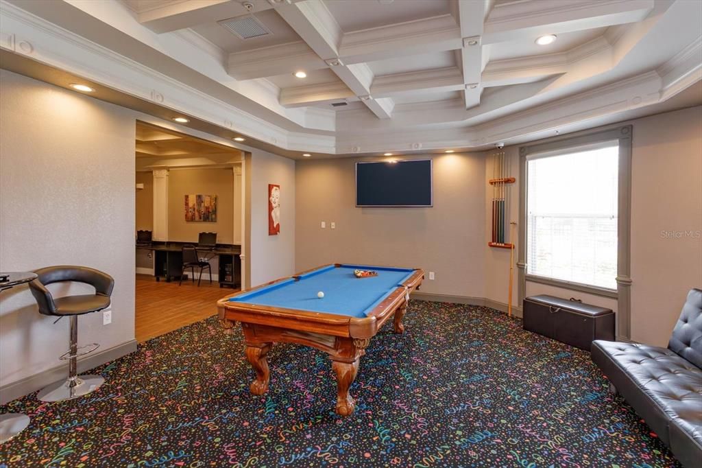 Community clubhouse with billiard room