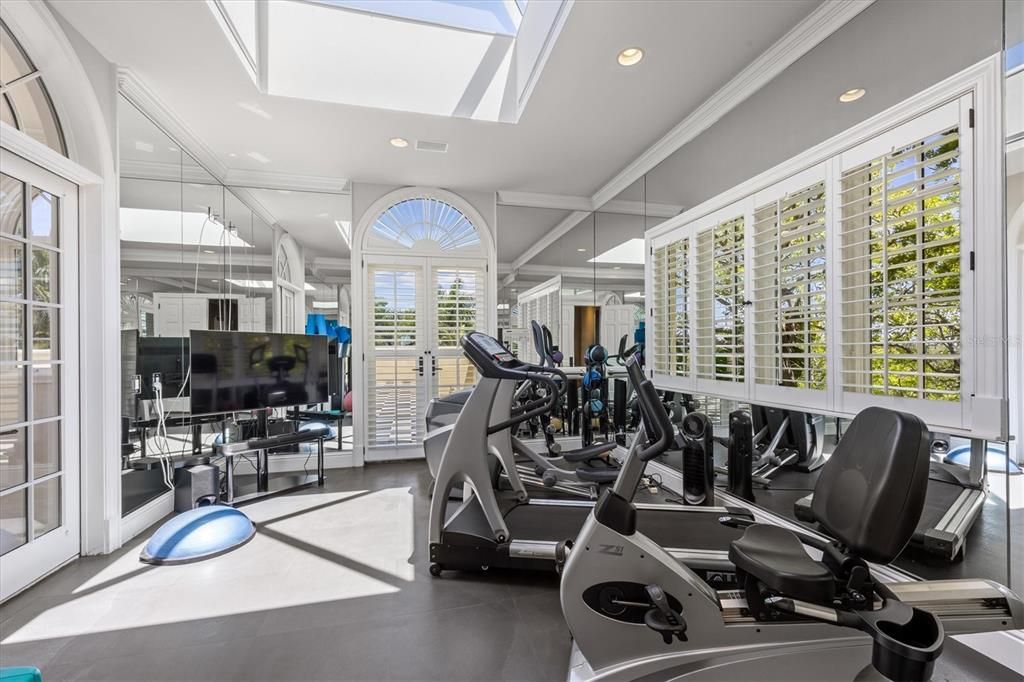 Fitness room off of the primary bath