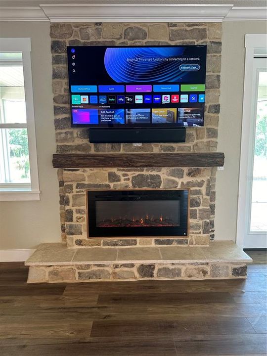 Great Room Stone fireplace