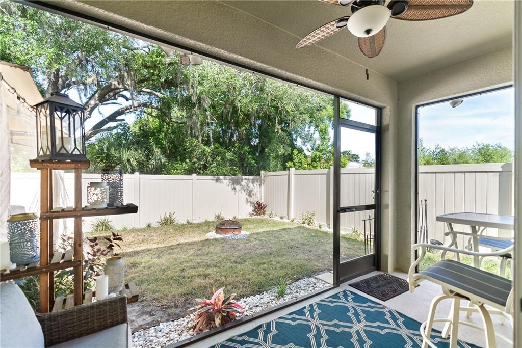 Private screened and covered patio