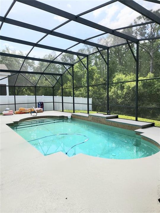 Large pool with a backyard view of the reserve!