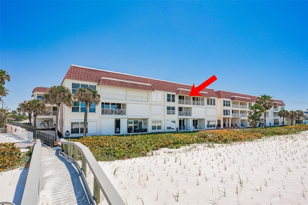 Location of condo from the beach