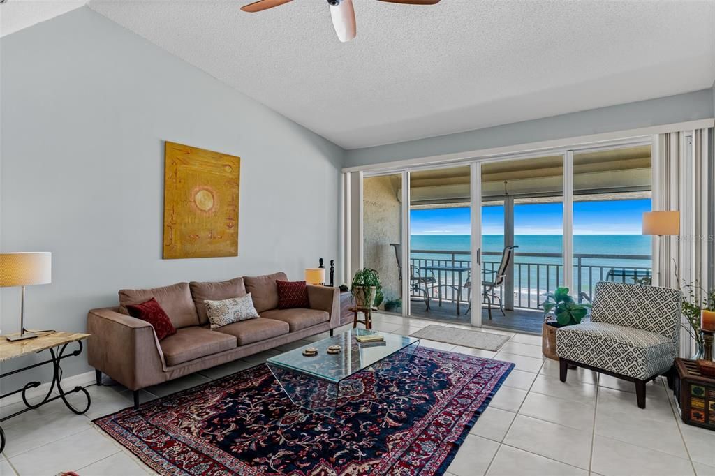 Expansive Great Room with lovely views and balcony access.