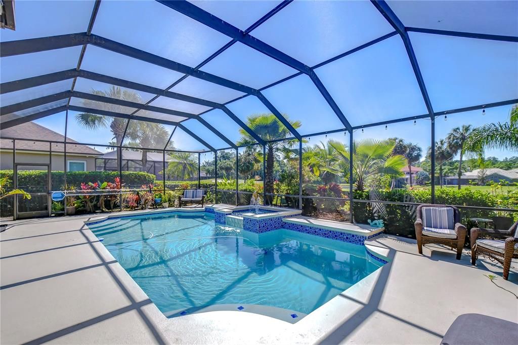 Beautifully remodeled pool with a water feature!