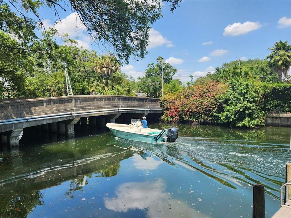 A variety of boats can get under the bridge and out to the Bay!