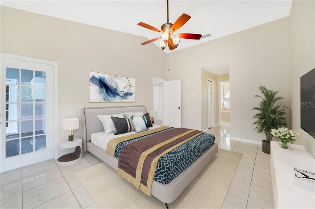 Ideal SPLIT BEDROOMS deliver a generous primary suite with direct access to the lanai, walk-in closet and private bathroom! Virtually Staged.