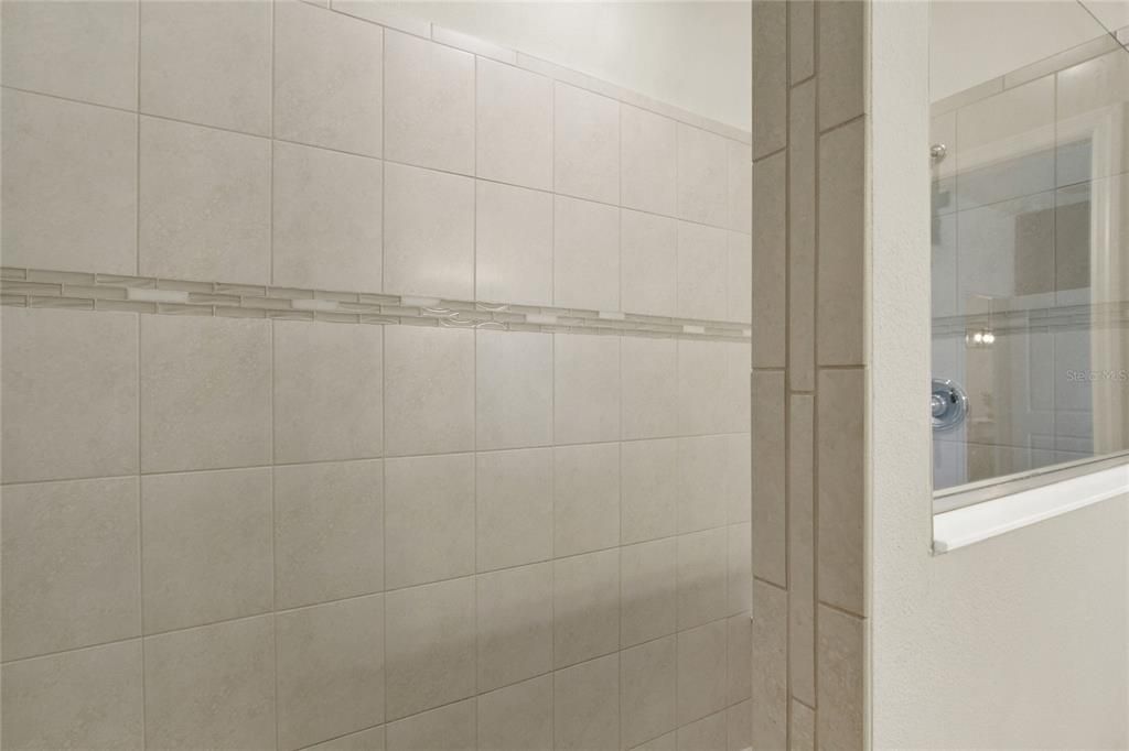 Large Walk in Shower with bench