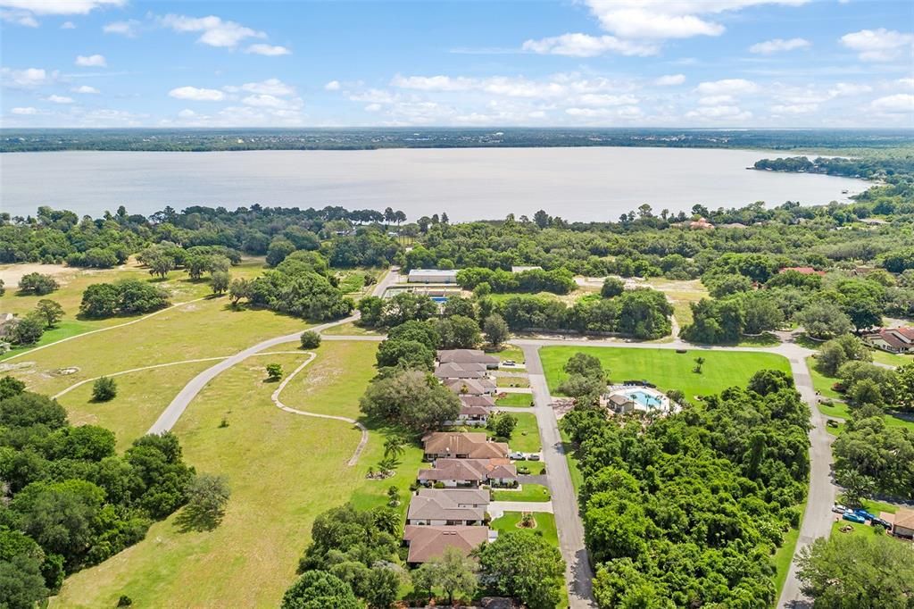 AERIAL VIEW. PROPERTY IS SECOND FROM BOTTOM WITH LONG DRIVEWAY