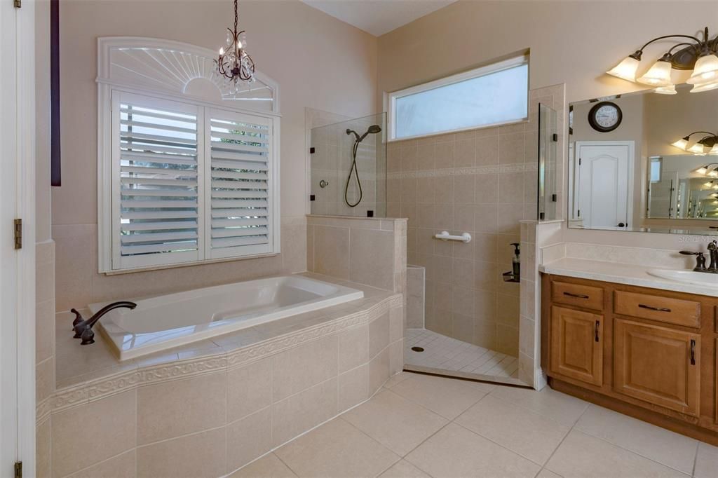 Master bath garden tub and shower