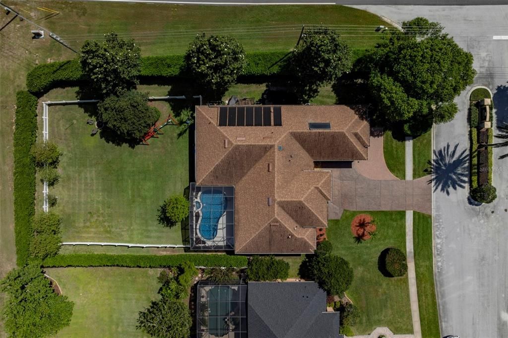 Aerial of property and neighborhood front entrance