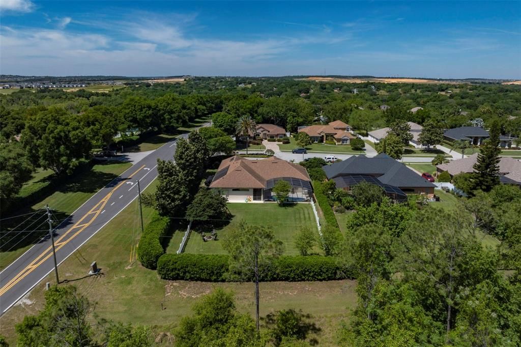 Aerial of property backyard