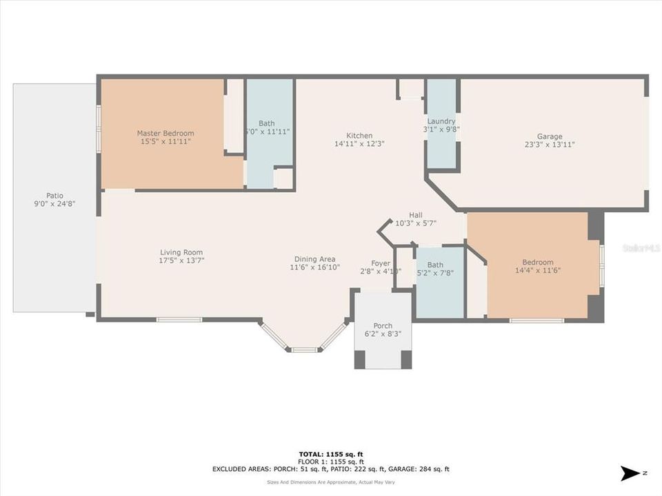 For Sale: $320,000 (2 beds, 2 baths, 1243 Square Feet)