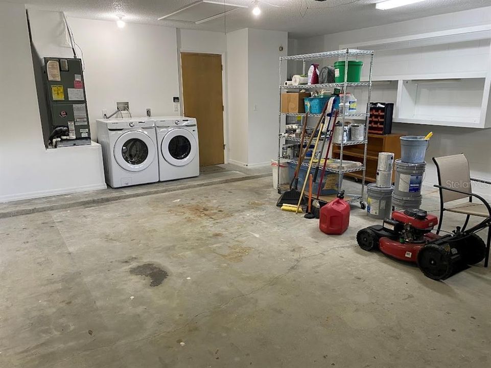 Garage and washer/dryer and air handler