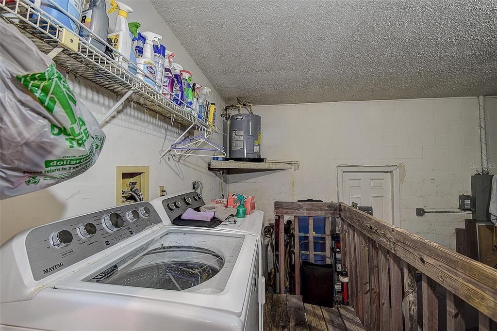 Laundry and work space  - in garage