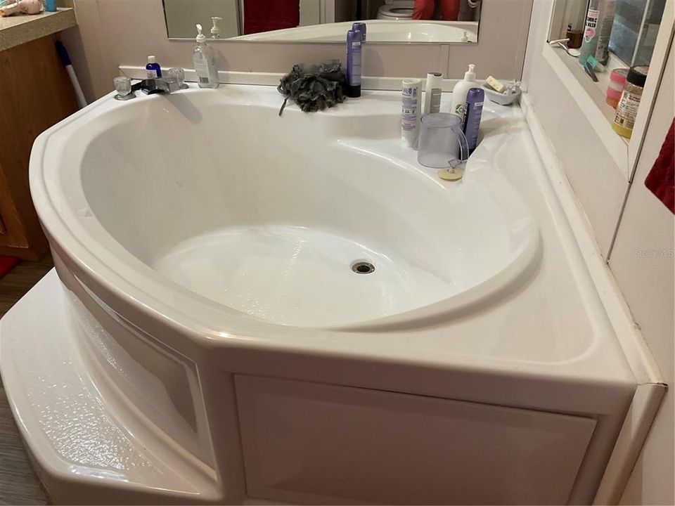 Soak tub in master bathroom