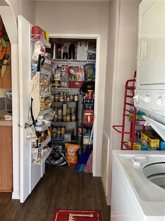 Pantry in laundry room off kitchen