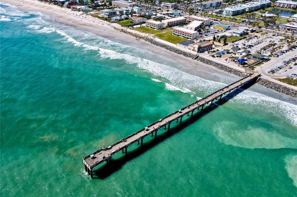 Another aerial view of the pier and beach