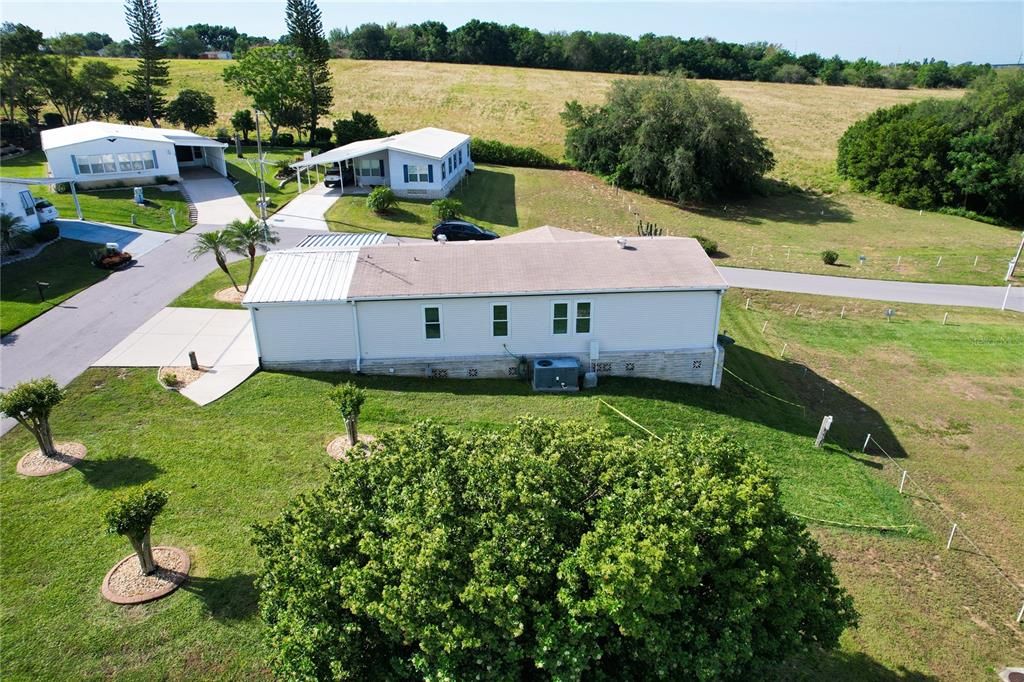 Aerial of the home and surrounding areas