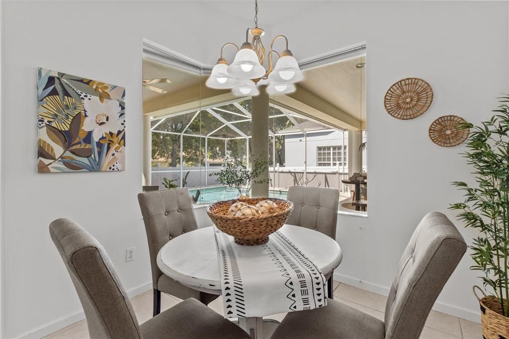 Breakfast nook offers a great view of the pool!