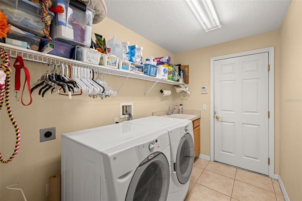 Full inside laundry and utility sink