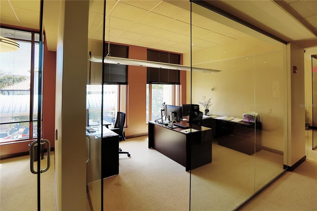 Large double office works as conference room