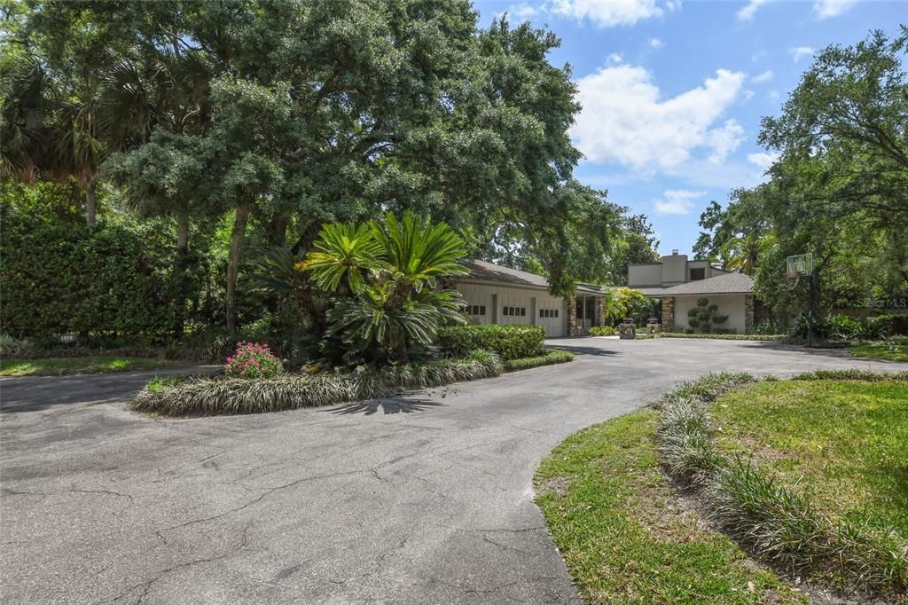 The driveway to this beautiful home provides ample parking