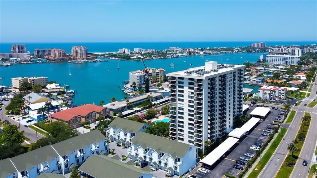 Aerial view of northwest, facing north Clearwater Beach.