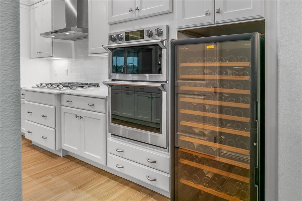 Double ovens and top of the line wine refrigerator