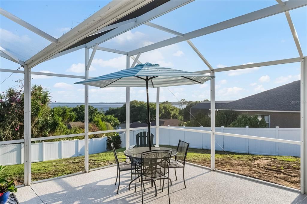 Ample Patio Space with Lake View