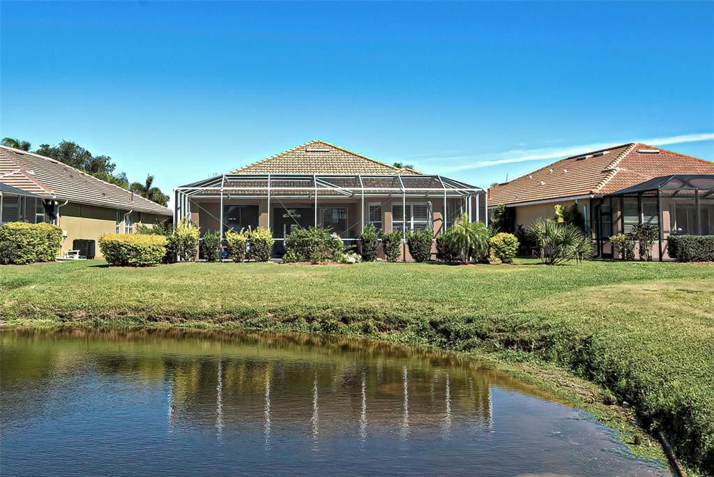 Lake behind house