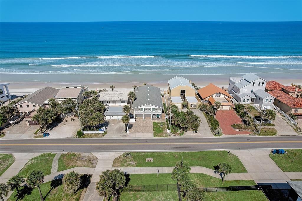 aerial view of the house and the beach