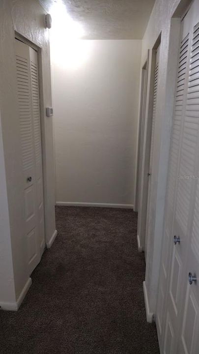 Apt E Hallway to Bedrooms/Bathroom