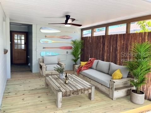 Covered porch - virtually staged