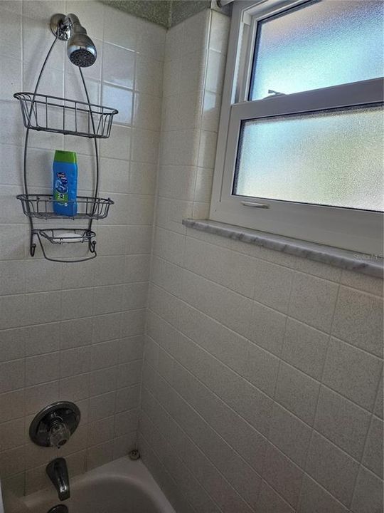 Shower with tub in Guest bathroom