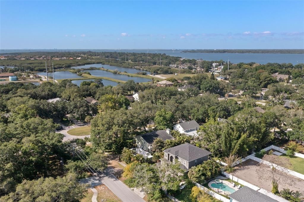 Aerial view of Home in relation to Bicentennial Park, Boat Ramp, and Upper Tampa Bay