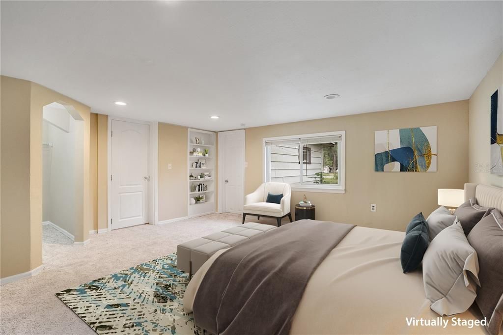 Virtually staged Master bedroom
