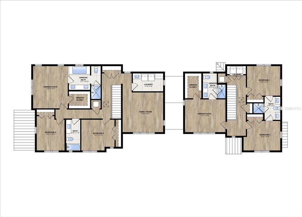 Second floor plan. This listing is for the unit on the left.