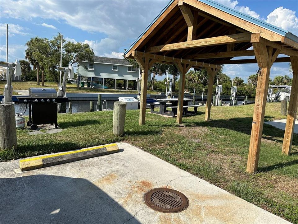 Another picnic area next to the docks.