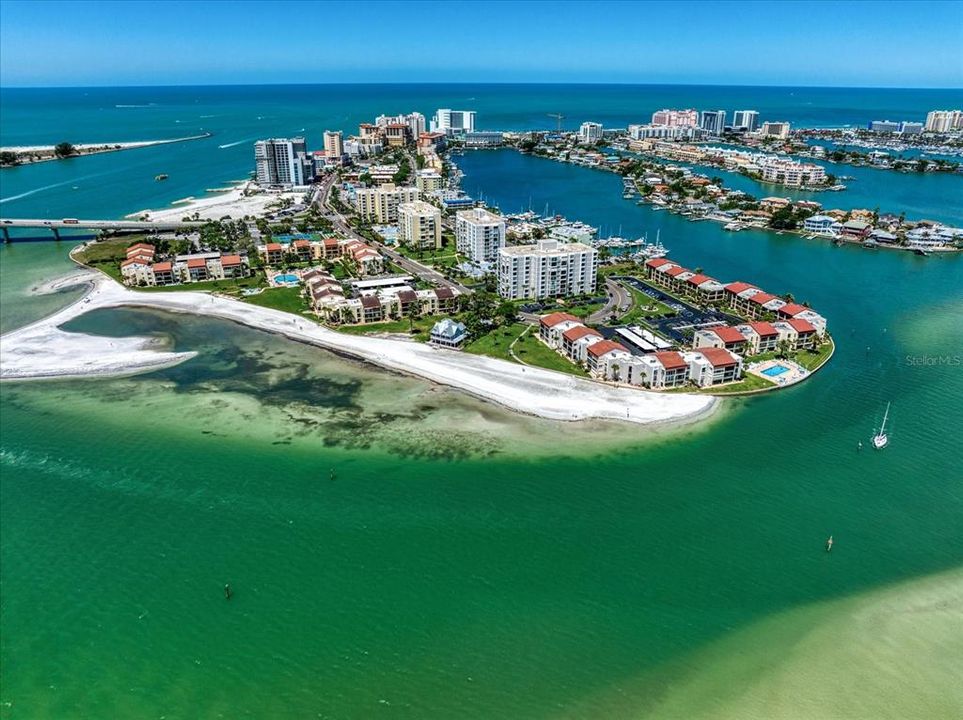 Aerial View of Clearwater Point Condominiums, Intracoastal Waterway and the Gulf of Mexico