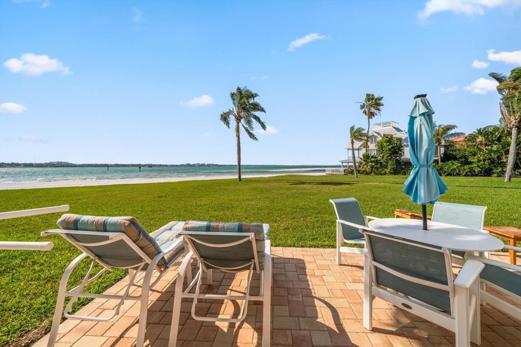 Patio overlooking the beachfront access of the Intracoastal Waterway