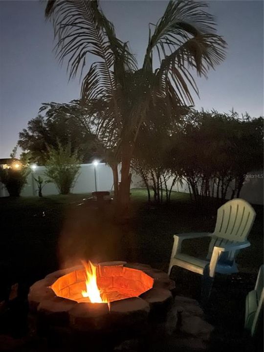 Fire pit at night