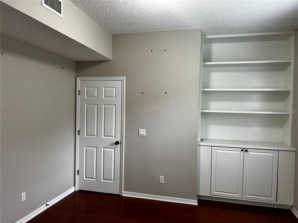 Downstairs office with built ins